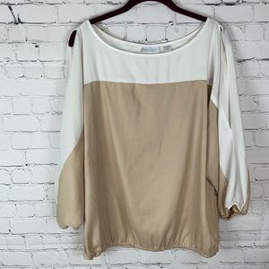 New York & Company Color Block Blouse Size Large